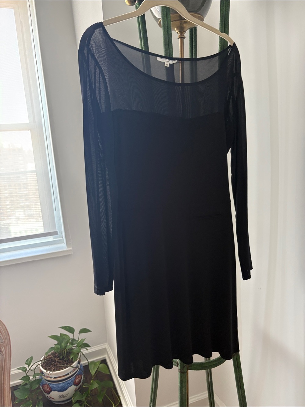 Vanessa Bruno Black Long Sleeve Crepe  Dress